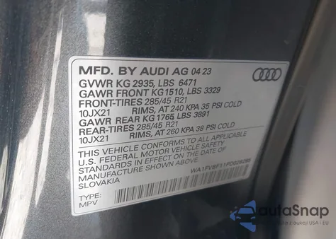 2023 Audi Q8 Prestige 55 Tfsi Quattro Tiptronic from USA, damaged, VIN WA1FVBF11PD028295